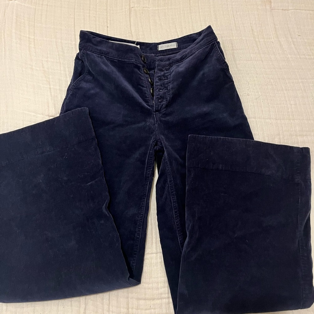 Anthropologie wide leg corduroy pants size 25